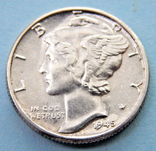 1945-P Mercury Dime Full Bands - Lustrous - BU GEM - High MS Grade