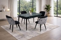 Tisch 4X StüHle Esszimmer Stil Modern Farbe Schwarz Ausziehbar Bequem