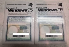Lot 2 Microsoft Windows 95 CD-ROM w/ USB Support, Internet Explorer New Sealed