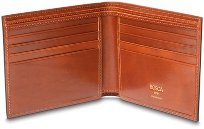 Bosca Men's Old Italian Leather Wallet RFID Blocking Modern Bifold Executive ...