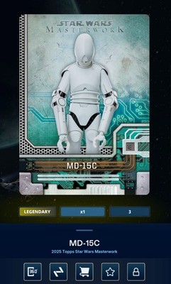 5cc MD-15C SHORT CIRCUIT METAL Legendary Star Wars Card Trader Masterwork