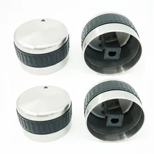 Stainless Steel Gas Grill Control Knobs, 4 Pack Replacement for BBQ Grills