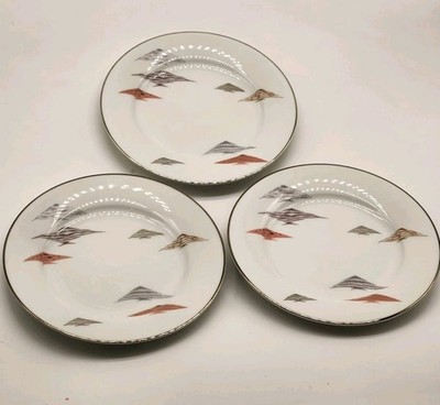 4 Noritake Tropica 228 RC Stamp Angelfish Bread.Plates Vintage
