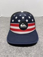 New Unused Quiksilver Stars  Stripes USA FLag Freedom Snapback Hat Cap Surf