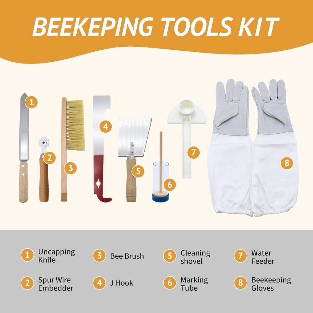 20Pcs Beekeeping Supplies,Bee Keeping Starter Kit,Bee Keeping Supplies,All Be...