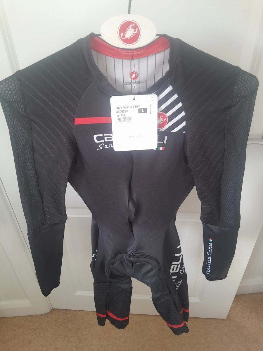 Traje Castelli para Hombres Pintura Corporal 3.3 Aero Velocidad Carretera Carrera Contrarreloj TT Grande Negro
