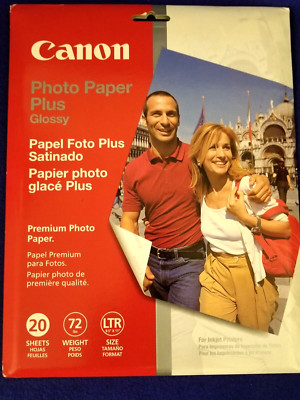 Canon Photo Paper Plus Glossy 8.5'' x 11'' 20 Sheets Sealed Package