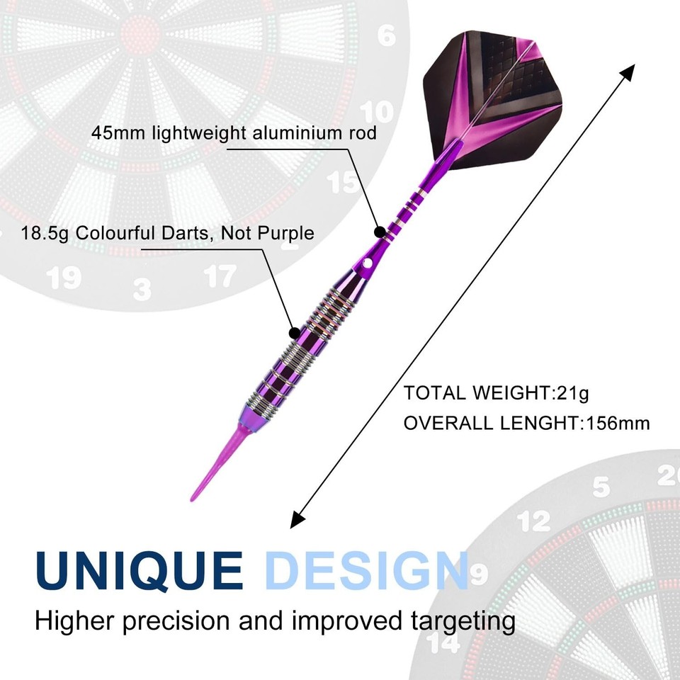 Soft Tip Darts Set 3 Aluminum Shaft Professional Togo
