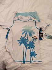 NWT Laguna 2 Pc Set - Sun Protection UPF 50 Boys Swimsuit Set - Size 7