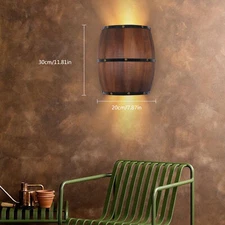 Wall Sconce Lamp Wall Light Wood Wine Barrel LED Wall Lamp Fixture Home Decor