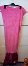 Girls Mermaid Tail Cozy Blanket Solid Pink Sequin Tail