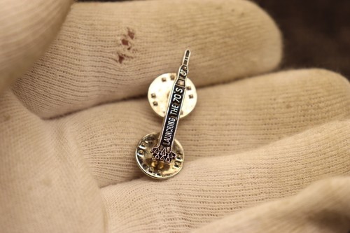 Vintage NASA Apollo Lapel Tie Pin Saturn V Rocket " Launching the 70's " RARE - Picture 4 of 5