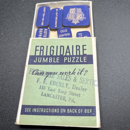 Frigidaire Jumble Puzzle Promotional Advertising Ad Lancaster PA Ephemera NEAT