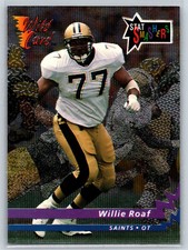 1993 Wild Card Willie Roaf Rookie Stat Smashers Insert RC #SS-52. rookie card picture