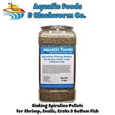 Spirulina Sinking Pellets for Shrimp, Snails, Crabs, Bottom Fish, All Tropicals