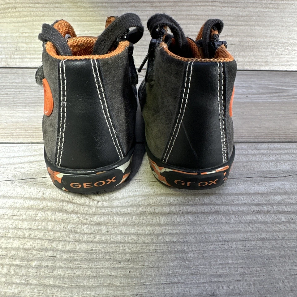 GEOX RESPIRA BOYS KIDS US 7 UK 6 EUR 23 Gray REAL LEATHER SHOES BOOTS SIDE ZIP - Image 3 of 4