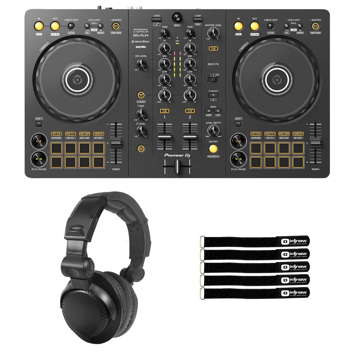 Pioneer DDJ-FLX4 2-канальный DJ-контроллер Serato Rekordbox с наушниками