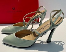 Vintage CHARLES JOURDAN PARIS "Lady Pistache" green Heels Leather 8M NIB