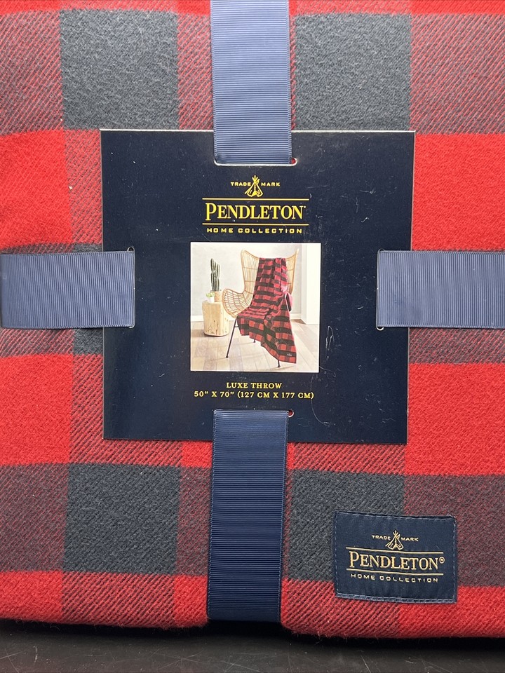NWT Pendleton Home Collection Rob Roy Luxe Throw Blanket 50 X 70 Red