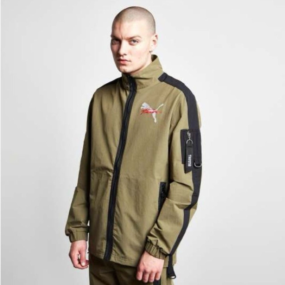 Puma Trapstar Full Zip Track Jacket Nylon Windbreaker Army Green