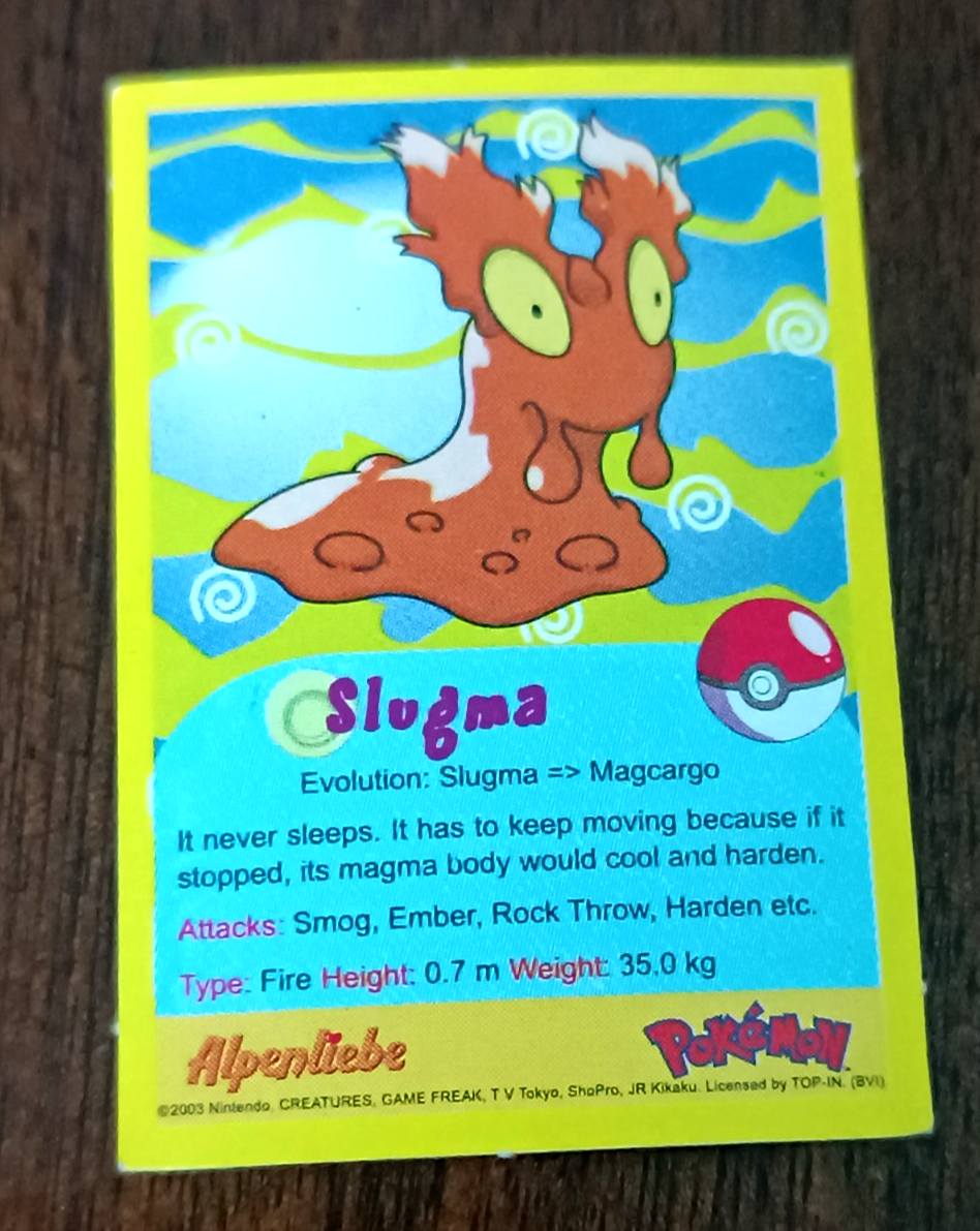 INDIA ALPENLIEBE POKEMON CARD 2003: SLUGMA POKEMON CARD