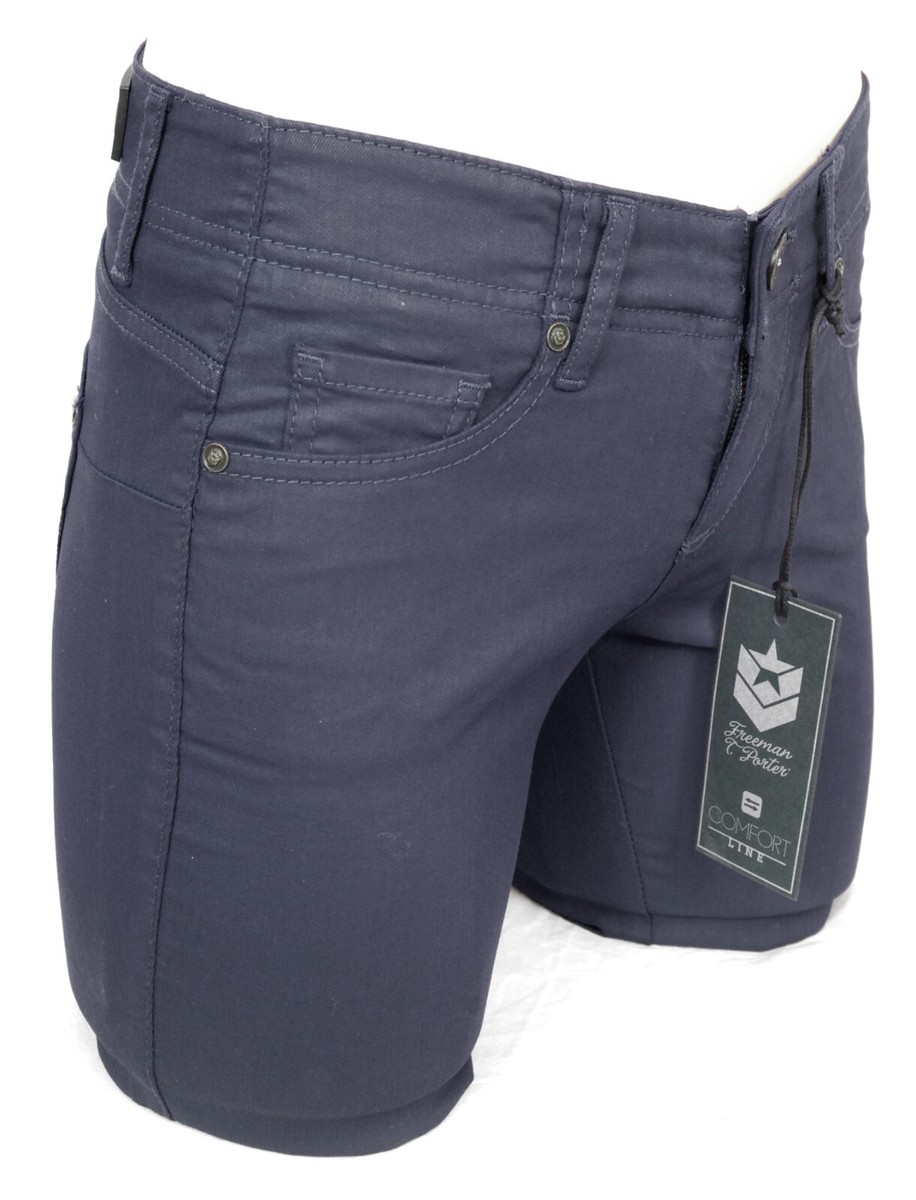 Jeans Slim Freeman Porter - Bleu Marine Enduit Ciré - Coupe Fuselée Stretch - Pour Femme