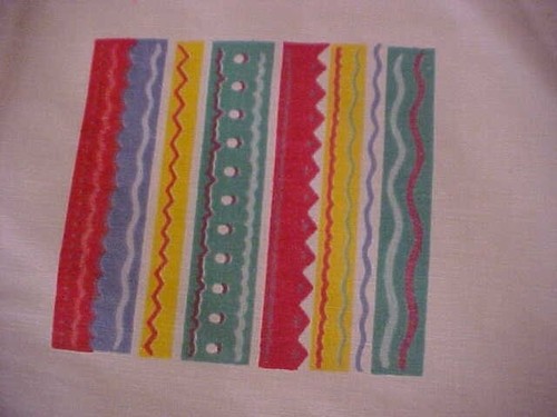 VINTAGE TABLECLOTH, MULTICOLORED SW DESIGN, AS IS CUTTER CRAFT - Picture 5 of 6