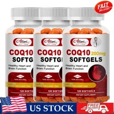 3*120 CoQ 10 Coenzyme Q10 Softgels 120 Caps for Cardiovascular Heart Health