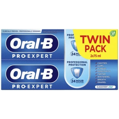 Oral-B Pro-Expert - Professional 24h Protection Clean Mint Toothpaste 75ml x 2