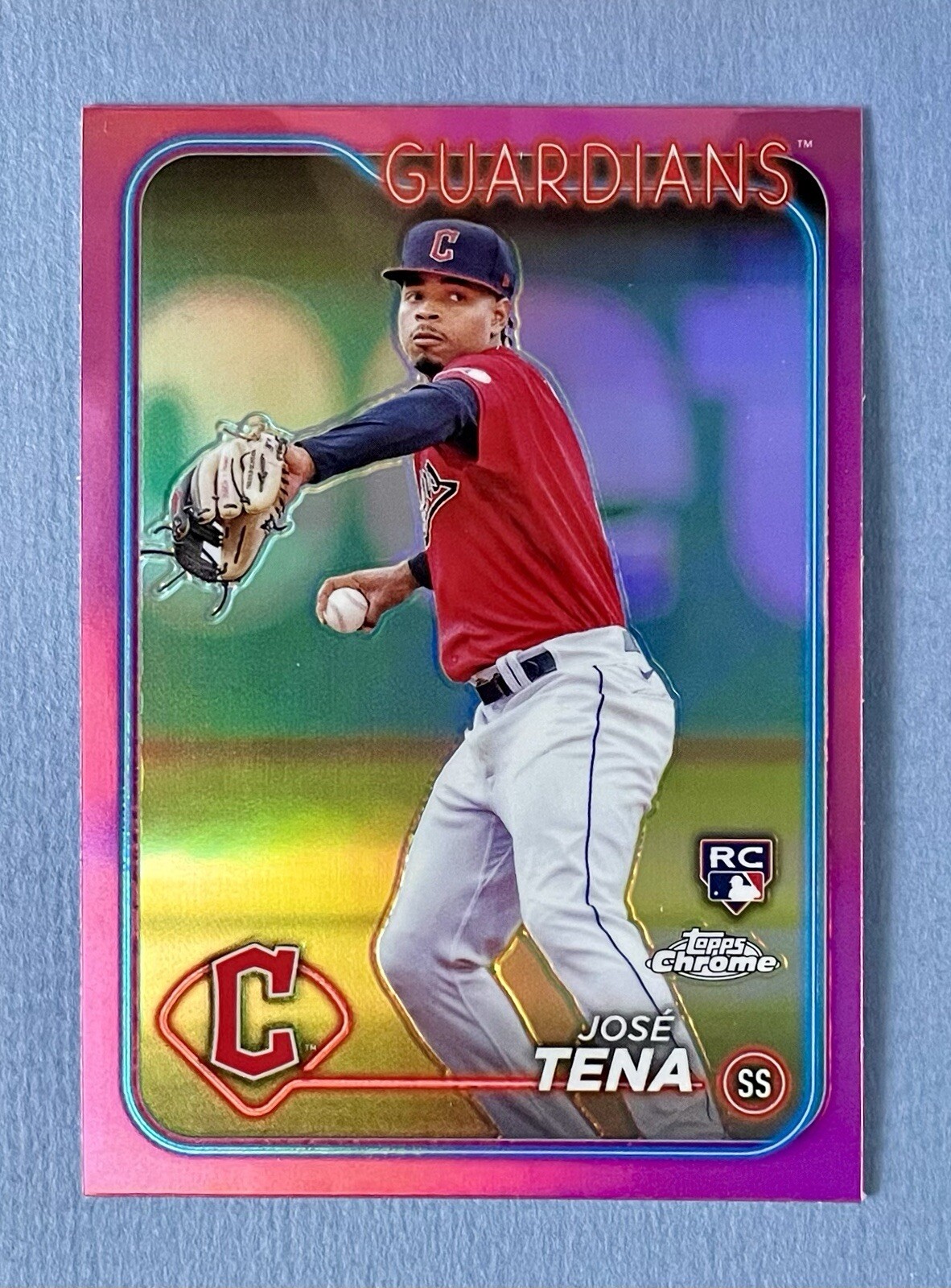 Jose Tena 2024 Topps Chrome Pink Refractor Parallel #29 Cleveland Guardians