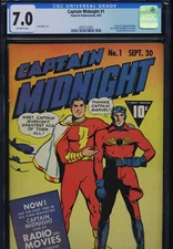 CAPTAIN MIDNIGHT #1 - CGC-7.0, OW - Origin - Fawcett - Golden Age