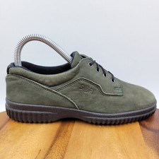 Ecco Soft Shoe Womens 36 / 5 Green Nubuck Leather Comfort Lace Up Casual Sneaker