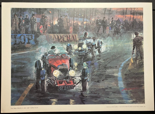 Aston Martin's Rainy Night at Le Mans  Walter Gotschke Grand Prix Wall Art Print