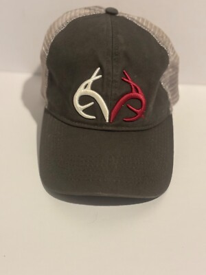 Realtree Trucker Baseball Cap Hat Snapback Mesh Hunting Embroider Buck Grey Pink