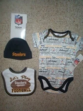 (2025-2026) Pittsburgh Steelers INFANT BABY Jersey Hat Bib Set 3-6M 3-6 Months