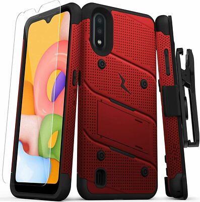 ZIZO Bolt Series Galaxy A01 Case - Red & Black