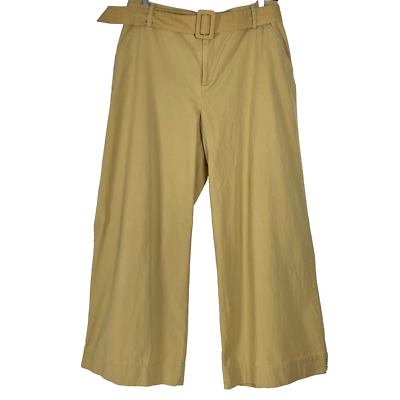 Who What Wear Womens Khaki Belted High Rise Pockets Wide Leg Trouser Pants  16 | eBay