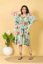 1PC Indian Vintage 100% Cotton Long Beach Maxi Kaftan Dress Caftan Kimono