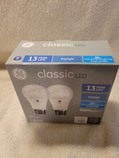 GE Classic LED 2 Pack 60W/10W A19 Daylight 5000K - Dimmable NIB