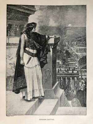Antique ''ZENOBIA CAPTIVE ''Engraving-Photogravure by Schmalz 1896