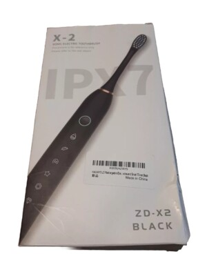 New X-2 Sonic Electric Toothbrush Matte Black - 8 Replacement Heads New In Box