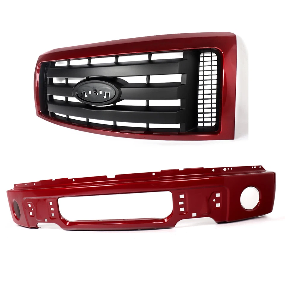 For 2009-2014 Ford F-150 F150 XLT Grille Front Bumper Face Bar Ruby Red Metallic Foto 2 de 4