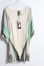 Vintage RINGSPUN Y2K Batwing Knit Dress - Beige - Size 2 NEW With MARK (A9)