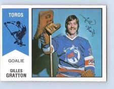 VINTAGE HOCKEY CARD OPC 1974-75 WHA TORONTO TOROS GILLES GRATTON NO21