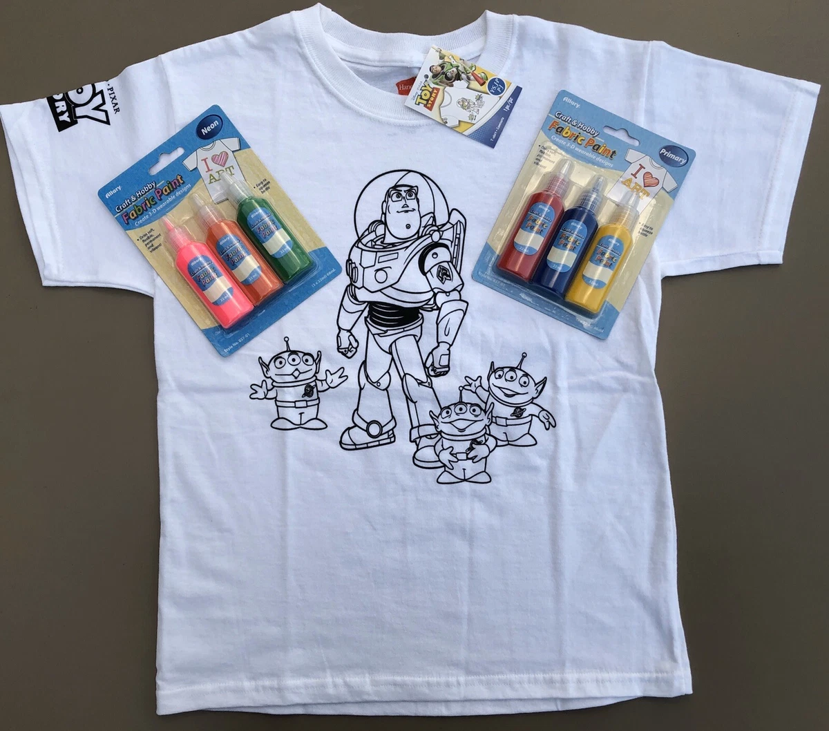 Ni os Peque os BUZZ LIGHTYEAR TOY STORY Simplicidad Colorear Camiseta y Pinturas de Tela