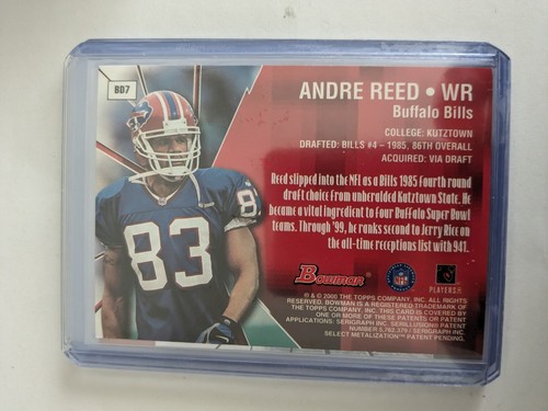 🏆 2000 Bowman Breakthrough Discoveries ANDRE REED #BD7 BUFFALO BILLS - Bild 2 von 2