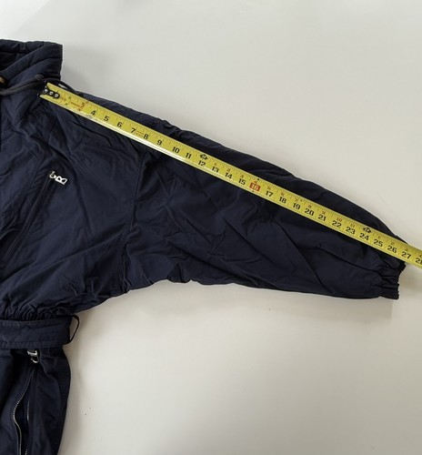Vintage Bogner Ski Suit Midnight Blue Women's 12 Belted 1/2 Zip Elastic Waist - Picture 10 of 19