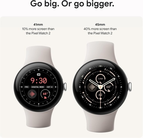 Google Pixel Watch 3 (45mm) Najnowszy model - Matowa aluminiowa obudowa Hazel -Opaska Hazel - Zdjęcie 3 z 16