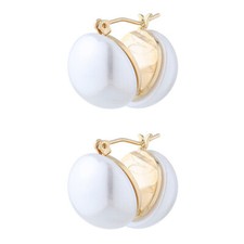 1 Pair Simple Earrings Elegant Pearl Ear Stud Stylish Alloy Lady Ear Jewelry