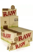 Authentic Raw King Size Slim Organic Hemp Rolling Papers Box of 50 Packs, 32 Ct.